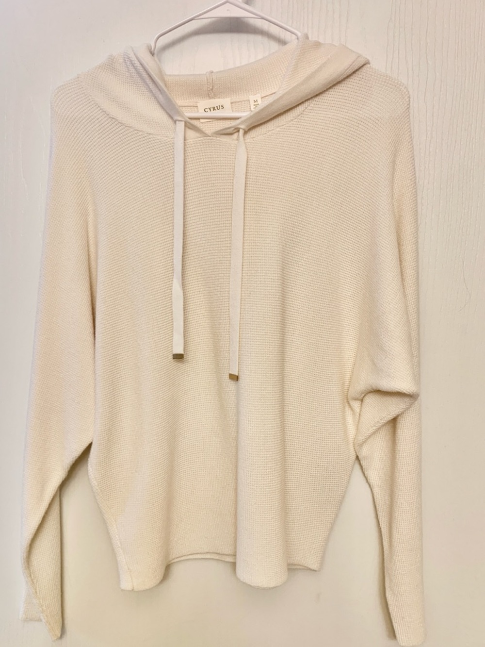 Cyrus Lightweight Cream Hooded Knit Sweater